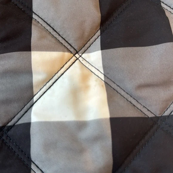 Kenzie women size large quilted vest buffalo plaid check black grey white - Picture 4 of 11